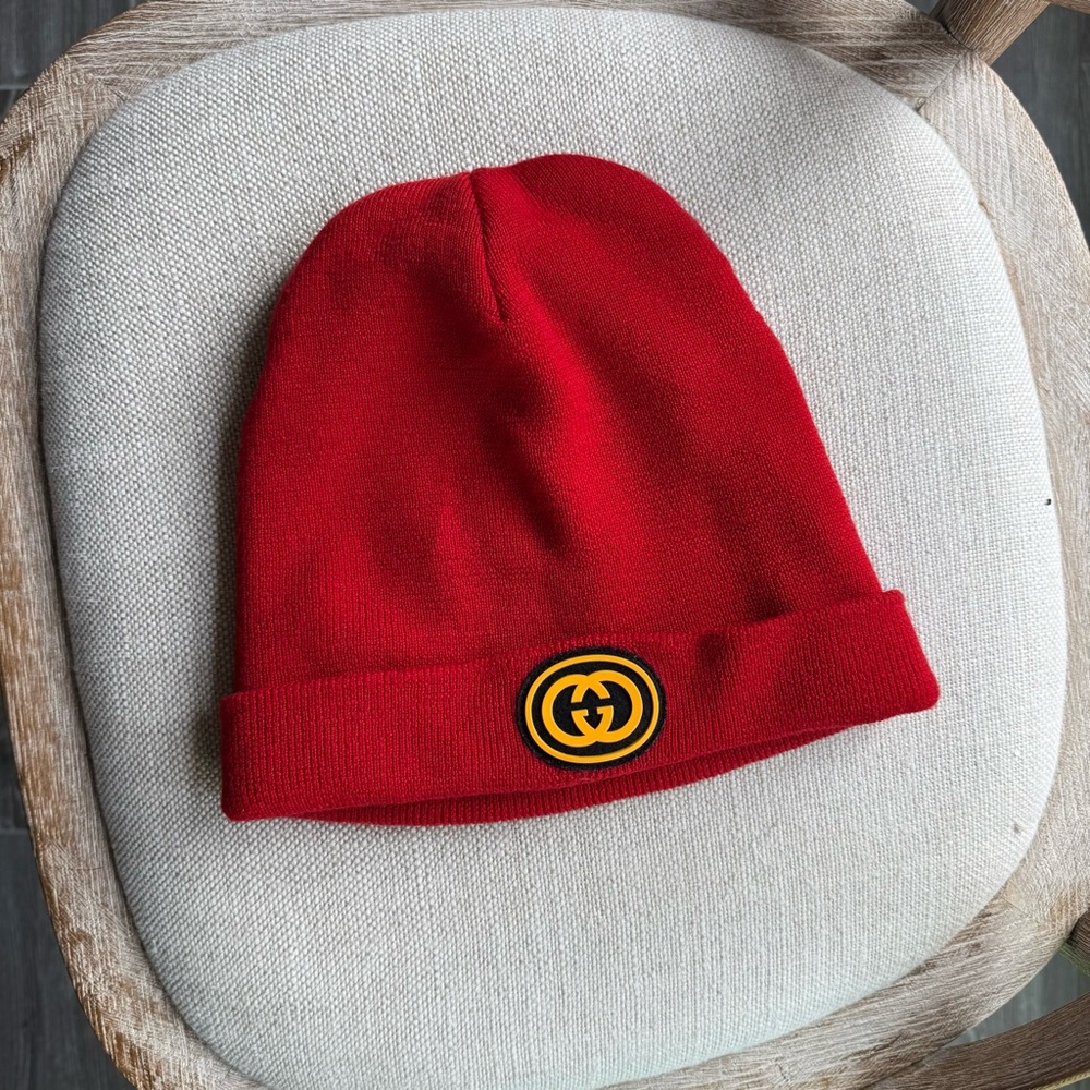 Gucci New York Yankees embroidered red beanie hat - Picture 1 of 6
